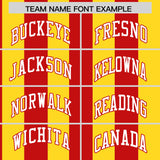 Custom Gold Red Stripe Fashion Authentic Two-Button Baseball Jersey