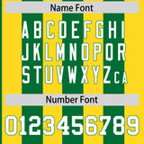 Custom Gold Kelly Green Stripe Fashion Authentic Two-Button Baseball Jersey