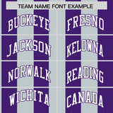 Custom Purple Silver Stripe Fashion Authentic Two-Button Baseball Jersey