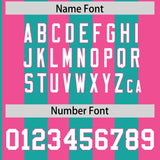 Custom Pink Aqua Stripe Fashion Authentic Two-Button Baseball Jersey