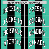 Custom Bright Green Black Stripe Fashion Authentic Two-Button Baseball Jersey