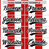 Custom White Red Stripe Fashion Authentic Two-Button Baseball Jersey