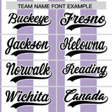 Custom White Light Purple Stripe Fashion Authentic Two-Button Baseball Jersey