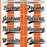 Custom White Orange Stripe Fashion Authentic Two-Button Baseball Jersey