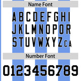 Custom White Light Blue Stripe Fashion Authentic Two-Button Baseball Jersey