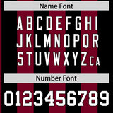 Custom Black Crimson Stripe Fashion Authentic Two-Button Baseball Jersey