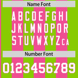 Custom Neon Green Pink Stripe Fashion Authentic Two-Button Baseball Jersey