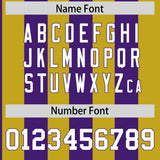 Custom Old Gold Purple Stripe Fashion Authentic Two-Button Baseball Jersey