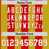 Custom Old Gold Red Stripe Fashion Authentic Two-Button Baseball Jersey