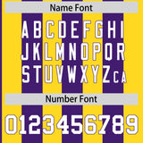 Custom Gold Purple Stripe Fashion Authentic Two-Button Baseball Jersey