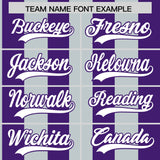 Custom Purple Silver Stripe Fashion Authentic Two-Button Baseball Jersey