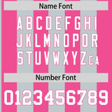 Custom Silver Pink Stripe Fashion Authentic Two-Button Baseball Jersey