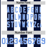 Custom White Navy Stripe Fashion Authentic Two-Button Baseball Jersey