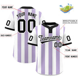 Custom White Light Purple Stripe Fashion Authentic Two-Button Baseball Jersey