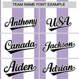 Custom White Light Purple Stripe Fashion Authentic Two-Button Baseball Jersey