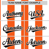 Custom White Orange Stripe Fashion Authentic Two-Button Baseball Jersey