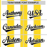 Custom White Gold Stripe Fashion Authentic Two-Button Baseball Jersey