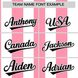 Custom White Light Pink Stripe Fashion Authentic Two-Button Baseball Jersey