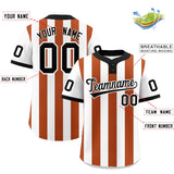 Custom White Texas Orange Stripe Fashion Authentic Two-Button Baseball Jersey