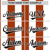 Custom White Texas Orange Stripe Fashion Authentic Two-Button Baseball Jersey