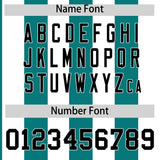 Custom White Aqua Stripe Fashion Authentic Two-Button Baseball Jersey