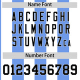 Custom White Light Blue Stripe Fashion Authentic Two-Button Baseball Jersey