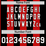 Custom Black Red Stripe Fashion Authentic Two-Button Baseball Jersey