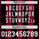 Custom Black Crimson Stripe Fashion Authentic Two-Button Baseball Jersey