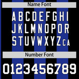 Custom Black Royal Stripe Fashion Authentic Two-Button Baseball Jersey