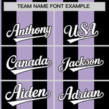 Custom Black Light Purple Stripe Fashion Authentic Two-Button Baseball Jersey