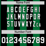 Custom Black Kelly Green Stripe Fashion Authentic Two-Button Baseball Jersey