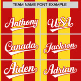 Custom Red Gold Stripe Fashion Authentic Two-Button Baseball Jersey