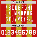 Custom Red Old Gold Stripe Fashion Authentic Two-Button Baseball Jersey