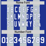 Custom Royal Silver Stripe Fashion Authentic Two-Button Baseball Jersey