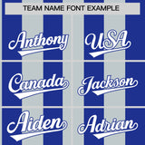 Custom Royal Silver Stripe Fashion Authentic Two-Button Baseball Jersey