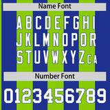 Custom Royal Neon Green Stripe Fashion Authentic Two-Button Baseball Jersey