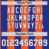 Custom Royal Orange Stripe Fashion Authentic Two-Button Baseball Jersey