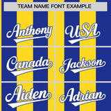 Custom Royal Gold Stripe Fashion Authentic Two-Button Baseball Jersey