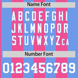 Custom Light Blue Pink Stripe Fashion Authentic Two-Button Baseball Jersey