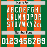 Custom Kelly Green Orange Stripe Fashion Authentic Two-Button Baseball Jersey