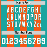 Custom Aqua Orange Stripe Fashion Authentic Two-Button Baseball Jersey