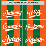 Custom Orange Kelly Green Stripe Fashion Authentic Two-Button Baseball Jersey