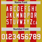 Custom Old Gold Red Stripe Fashion Authentic Two-Button Baseball Jersey