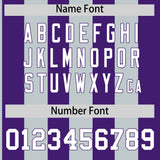 Custom Purple Silver Stripe Fashion Authentic Two-Button Baseball Jersey