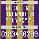 Custom Purple Old Gold Stripe Fashion Authentic Two-Button Baseball Jersey