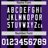 Custom Purple Black Stripe Fashion Authentic Two-Button Baseball Jersey