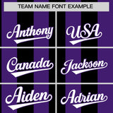 Custom Purple Black Stripe Fashion Authentic Two-Button Baseball Jersey