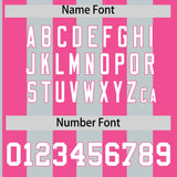 Custom Silver Pink Stripe Fashion Authentic Two-Button Baseball Jersey