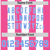 Custom Pink White Stripe Fashion Authentic Two-Button Baseball Jersey