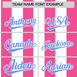 Custom Pink White Stripe Fashion Authentic Two-Button Baseball Jersey